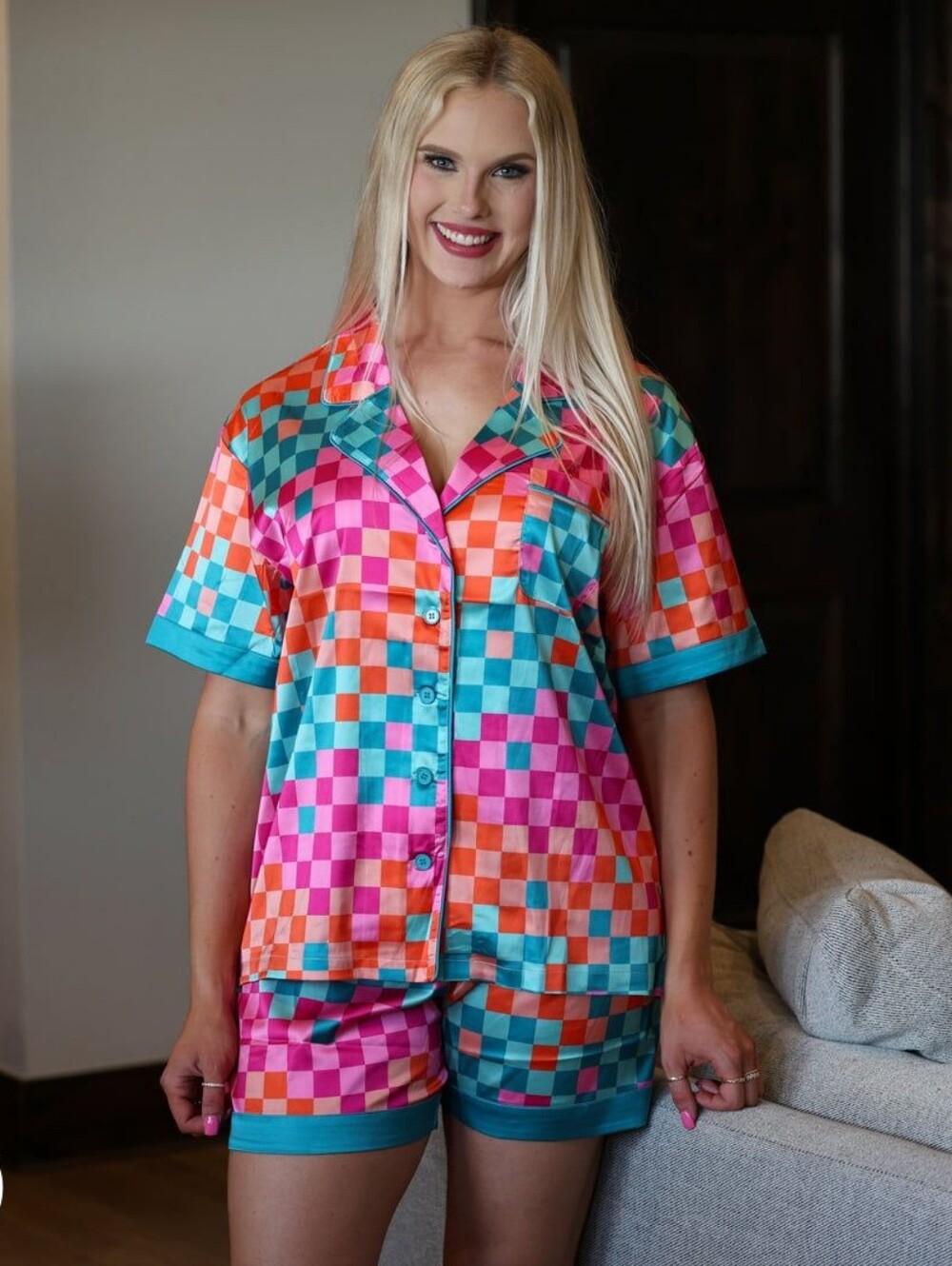 Ranch Dress'n Diego Satin Short Pajama Set - XS